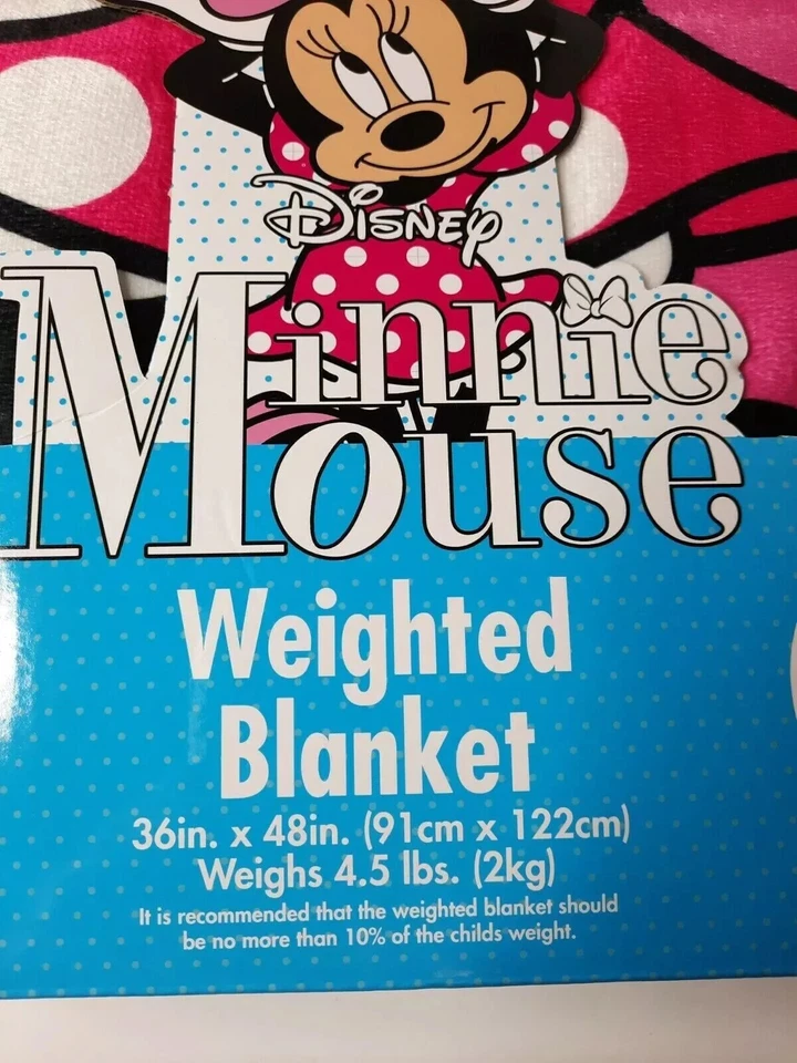 Disney Minnie Mouse Weighted Calming Blanket 36" X 48" 4.5 Pounds