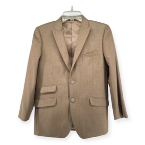 E.J. Samuel Boy’s Tan Button Front Modern Fit Suit Jacket Blazer Size 12 - Picture 1 of 17