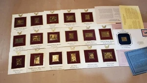 Collectors Golden 22 Kt U.S. Stamp Collection 1997 Gold bulk vintage read des  - Picture 1 of 6