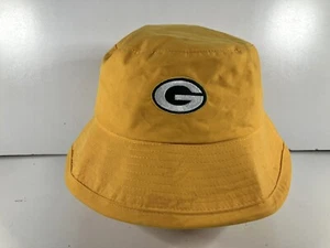 Reebok GREEN BAY GB PACKERS Yellow NFL FOOTBALL BUCKET HAT Team Sun Fan Cap Sz L - Picture 1 of 8