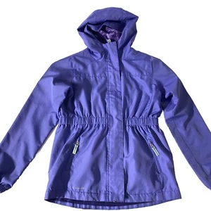 Champion Girls Windbraker Jacket Purple Zip Hooded Pockets Lined L 10 12 - Picture 1 of 6