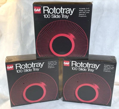 GAF Rototray 100 Slide Tray 2x2 35mm Sawyer's Projectors New -Sealed! (Lot Of 3) - Image 1 of 4