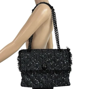 Kurt Geiger Kensington Tweed Large Shoulder Bag in Multicolor & Sequins - Picture 1 of 20