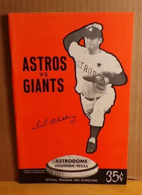 1971 Houston Astros vs Giants Baseball Program Willie Mays-Mccovey-Jim Wynn-A - Image 1 of 4