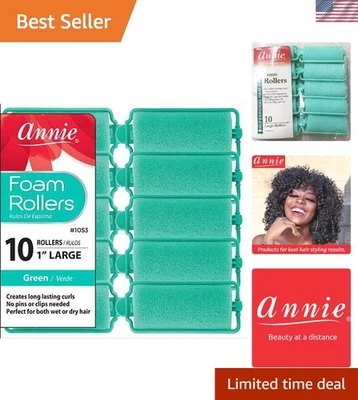 Rodillos rizadores de espuma grandes de 10 unidades - ideales para todo tipo de cabello, fáciles de limpiar Foto 1 de 4