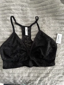 Old Navy Black Racerback Lace Longline Bralette/Bra - NWT - Small - Picture 1 of 2