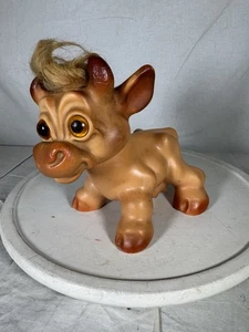 Vintage Thomas Dam Kuh Troll unmarkiert 7 in x 6 1/2 in hartem Körper - Bild 1 von 10