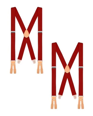 Paquete de 2 tirantes ajustables de 48" con extremo de botón de moda Buyless para hombre 1/4" X Foto 1 de 4