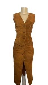 Vintage 90s Cedars Genuine Leather Skirt Set - Picture 1 of 7