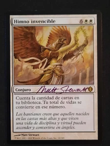 MTG SPANISH Invincible Hymn-Artist Signed ( Matt Stewart) - Shards of Alara #14 - Picture 1 of 3