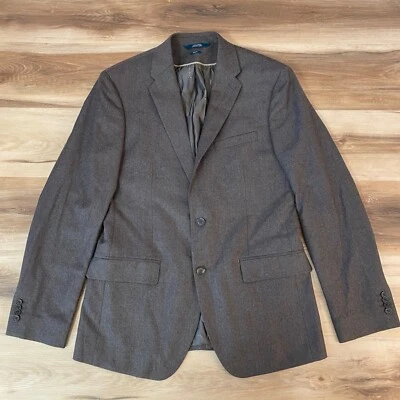 Perry Ellis Blazer Mens 40 Slim Fit Brown Wool 2 Button Jacket Sport Coat - Image 1 of 4