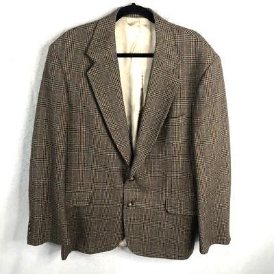 Blazer De Colección Cricketeer Hombres 46R Marrón Azul Pata de Gallo Cuadros Abrigo Deportivo Chaqueta Foto 1 de 4