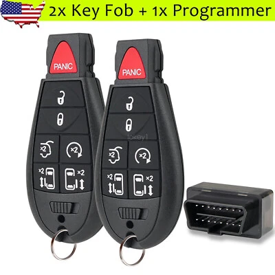 2 Remote Key Fob Program For 2008-2019 Dodge Grand Caravan Chrysler Town&Country - Image 1 of 4