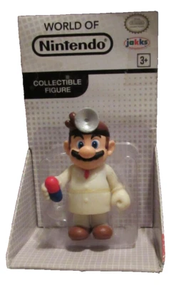 Dr Mario World of Nintendo Super Mario 2 1/2" Figure Jakks Pacific 2017 NIP - Image 1 of 3