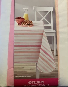 New Ombré Stripe 60 X 84 Rectangle Table Cloth - Picture 1 of 3