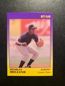Hensley Meulens  1989 STAR COMPANY Career Stats Card #20 New York Yankees ALBANY