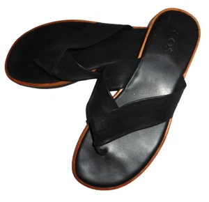 SANDALIA COS HOMBRE CUERO NEGRO SIN CORDONES PUNTA DIVIDIDA TALLA UK 9 EU 43 EN MUY BUENA CONDICIÓN - Imagen 1 de 18