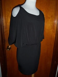 Victoria's Secret Moda International Black Cold Shoulder Matte Jersey Dress S - Picture 1 of 5