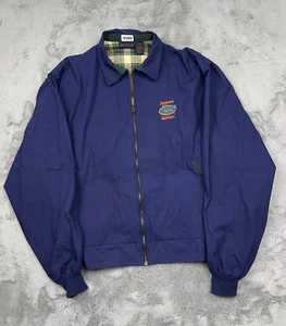 Flordia Gators Jacket Mens Medium Blue Antigua Plaid Lined Full Zip Tapered - Picture 1 of 11