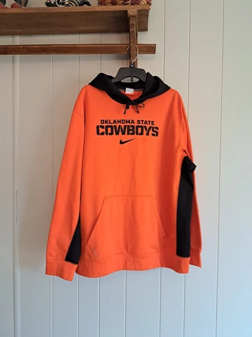 NIKE OSU Hoodie Mens 2XL Black/Orange Oklahoma State Cowboys Cover