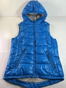 Tangerine Active Insulated Full Zip Puffer Vest W/Hood Blue Women's Sz MED EUC! - Picture 1 of 9