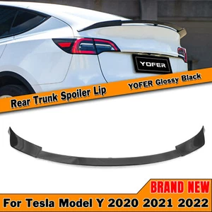 For 2020-2022 Tesla Model Y All Models Black Rear Trunk Spoiler Wing Lip YOFER - Picture 1 of 12
