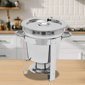 Runder Chafing Dish Buffet Speisenwärmer mit Deckel Edelstahl Gastronomie Behälter 7L - Bild 1 von 12