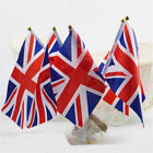 5?50Pcs UK Hand Waving Flag Union Jack Flag England Britain Banner White Poles 