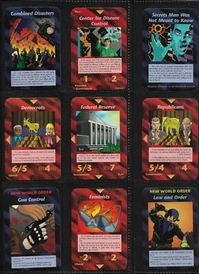 All 100 UnCommon Set Unlimited 1995 ILLUMINATI INWO Card Game New World Order  - Image 1 of 2
