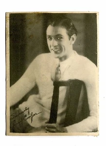Vintage Early Movie Star Fan Photo GARY COOPER actor printed signature  - Picture 1 of 2