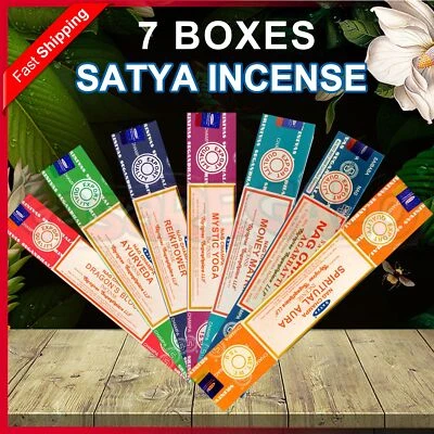FRESH Nag Champa Satya Incense Sticks 15g x 7 Boxes Mixed Variety Pack - Set 1 - image 1 of 3