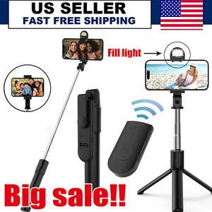 Selfie Stick Tripod Remote Desktop Stand Cell Phone Holder For iPhone Samsung US - Picture 1 of 18