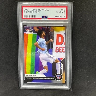 2021 Topps NOW MLS #59 - Ricardo Pepi RC - FC Dallas - Pride Flag - PSA 10 - Image 1 of 3