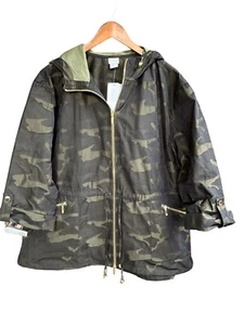 Chicos Zenergy Camo Embossed Anorak Jacket Deep Olive Womens 3 16 NWT $139 - Picture 1 of 4