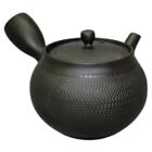 Teapot Kyusu Tokoname - Morimasa - Black - 170 Ml Cc - Ceramic Mesh - Cut Design
