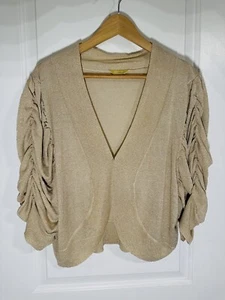 Agenda Gold Sparkly Women Cardigan by Agenda Size 28 - Picture 1 of 10