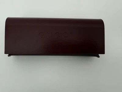 Новый стиль GUCCI бордовый Бордо кожаный чехол для солнцезащитных очков и чистящая ткань - Изображение 1 из 2