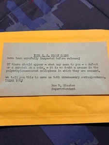 1956-1960 mint issued info. card only..no coins came with proof sets no coins - Picture 1 of 2