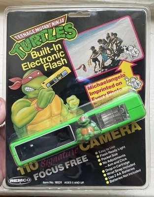 90’s Remco Teenage Mutant Ninja Turtles Camera Green Vintage in Package Raph. - Image 1 of 4