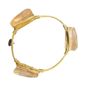 Bourbon and Boweties Maisy Gold Wire Wrapped Bangle Glittering Elegant Jewelry - Picture 1 of 15