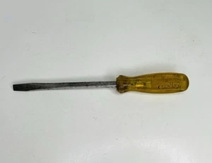 Vtg PROTO PROFESSIONAL 6" Slotted Screwdriver 9806 Clear Yellow Handle USA - Imagen 1 de 9