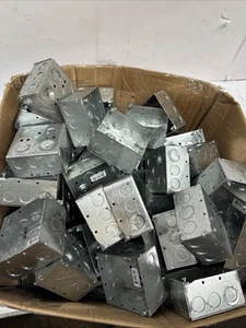 Steel City Metallic Metal Square Electrical Outlet Box 521711234E (Lot of 50 ) - Picture 1 of 2