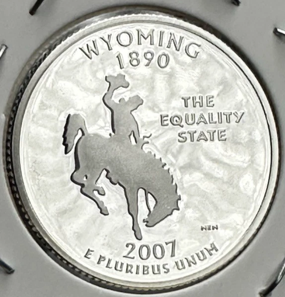 2007-S Wyoming Quarter 90% Silver Proof GEM DCAM Deep Cameo Coin - Image 1 of 4
