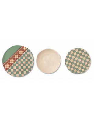 Brandani Servizio da Tavola 18 Pezzi serie  Le Cementine Quadrella in Gres multi - Immagine 1 di 4