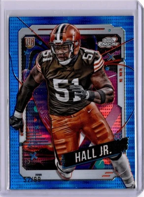 Michael Hall Jr. Rookie 2024 Topps Chrome Cosmic Blue Moon Refractor /99 #124 - Image 1 of 2