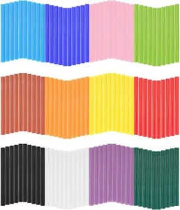 120PCS Colored Mini Hot Glue Sticks - 0.28x3.9" Hot Melt Glue Sticks 12 Colors - Picture 1 of 2