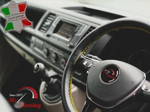 ADATTO PER BUSING BS 16 L - COPRIVOLANTE IN PELLE NERO | PUNTO GIALLO - Foto 1 di 9
