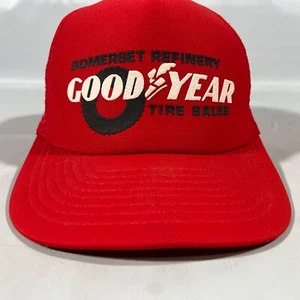 Vintage Goodyear Reifen Mütze Logo Schaumstoff Netz Snapback Trucker Cap Somerset Raffinerie - Bild 1 von 10