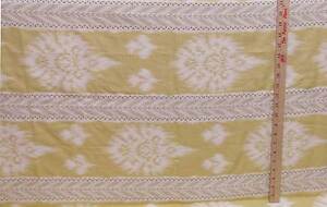 Woven Embroidered Fabric Yellow Geometric Abstract Design Shades Yellow Ivory