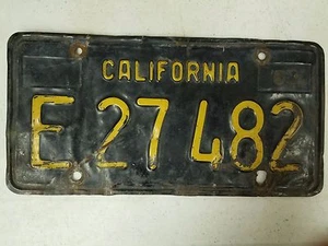 1963 CALIFORNIA License Plate E 27 482 - Picture 1 of 1